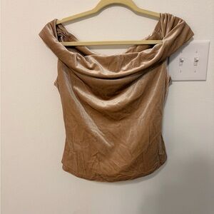 Reformation Elegant Tan Velvet Women's Top